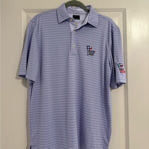 Greg Norman Collection Light Blue Striped Polo Shirt